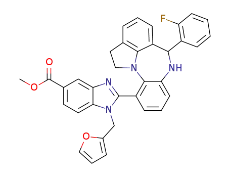 methyl 2-[6-(2-fluorophenyl)-1,2,6,7-tetrahydroindolo[1,7-ab][1,5]-benzodiazepin-11-yl]-1-(furan-2-ylmethyl)-1H-benzimidazole-5-carboxylate