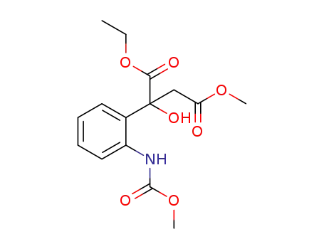 Molecular Structure of 1403665-32-6 (1-ethyl 4-methyl-2-hydroxy-2-(2-(methoxycarbonylamino)phenyl)succinate)