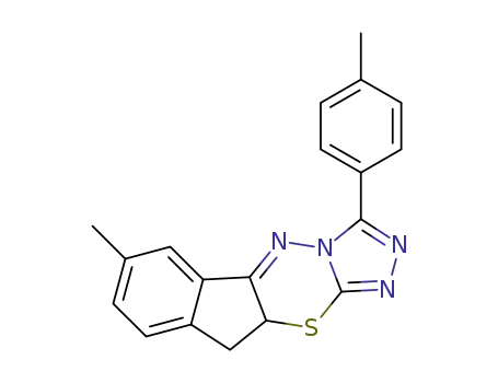 Molecular Structure of 1391033-81-0 (3-(p-tolyl)-7-methyl-10,10a-dihydroindeno[1,2-e][1,2,4]triazolo[3,4-b][1,3,4]thiadiazine)