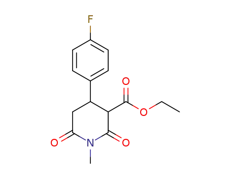 Molecular Structure of 109887-52-7 (trans-3-Ethoxycarbonyl-4-(4-flurophenyl)-N-methyl piperdine-2,6-dione)