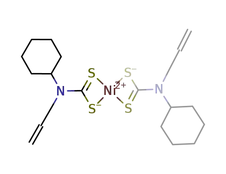 Molecular Structure of 1395880-11-1 (bis(N-allylcyclohexylcarbodithioato)nickel(II))