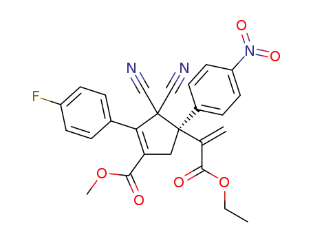 (R)-methyl 4-(1-(ethoxycarbonyl)vinyl)-3,3-dicyano-2-(4-fluorophenyl)-4-(4-nitrophenyl)cyclopent-1-enecarboxylate