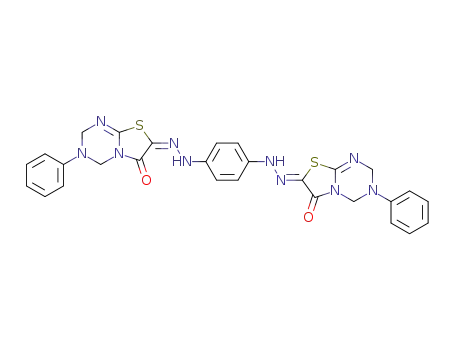 (7E,7'Z)-7,7'-(2,2'-(1,4-phenylene)bis(hydrazin-2-yl-1-ylidene))bis(3-phenyl-3,4-dihydro-2H-thiazolo[3,2-a][1,3,5]triazin-6(7H)-one)