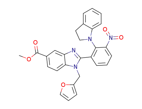 methyl 1-(furan-2-ylmethyl)-2-(2-(indolin-1-yl)-3-nitrophenyl)-1H-benzo[d]imidazole-5-carboxylate