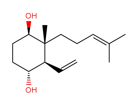 Molecular Structure of 1422278-34-9 ((1R,2R,3R,4R)-2-methyl-2-(4-methylpent-3-en-1-yl)-3-vinylcyclohexane-1,4-diol)