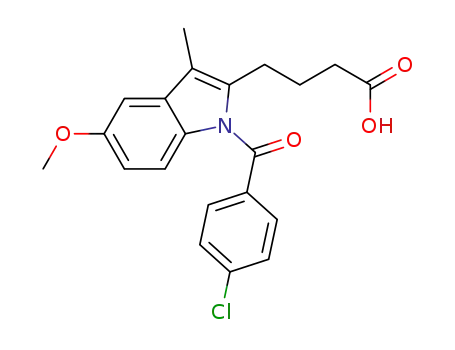 Molecular Structure of 1427215-00-6 (4-(1-(4-chlorobenzoyl)-5-methoxy-3-methyl-1H-indol-2-yl)butanoic acid)