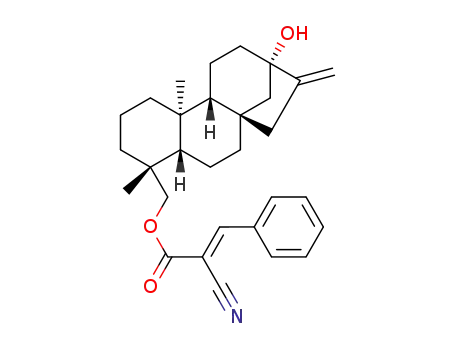Molecular Structure of 1426659-32-6 (ent-kaur-16-ene-13,19-diol 19-O-2-cyanocinnamate)