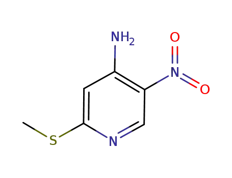 Molecular Structure of 1415387-39-1 (2-(methylthio)-5-nitropyridin-4-amine)