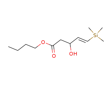 Molecular Structure of 128855-24-3 (butyl (E)-3-hydroxy-5-(trimethylsilyl)pent-4-enoate)