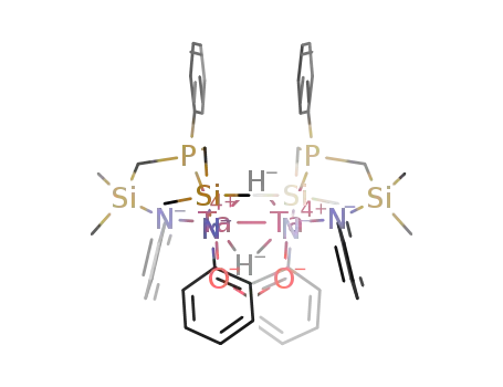 Molecular Structure of 1421283-38-6 ([PhP(CH2SiMe<sub>2</sub>NPh)<sub>2</sub>Ta(μ-H)]<sub>2</sub>(μ-OCH2O)<sub> </sub>)