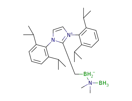 (1,3-bis-(2,6-diisopropylphenyl)-imidazol-2-methylidene)H<SUB>2</SUB>BNMe<SUB>2</SUB>-BH<SUB>3</SUB>
