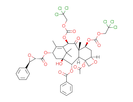 Molecular Structure of 1452586-11-6 (13-O-((2S,3R)-3-phenylglycidoyl)-7,10-O,O'-bis(2,2,2-trichloroethoxycarbonyl)-10-deacetylbaccatin)