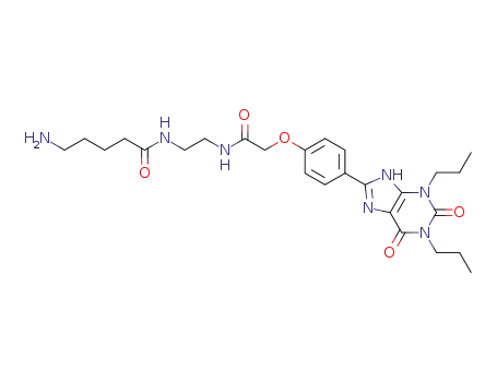 5-amino-N-[(2-{2-[4-(2,6-dioxo-1,3-dipropyl-2,3,6,9-tetrahydro-1H-purin-8-yl)phenoxy]acetamido}ethyl)carbamoyl]pentanamide