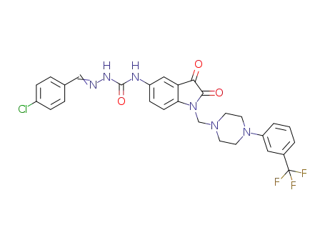 1-(4-chlorobenzylidene)-4-(2,3-dioxo-1-((4-(3-(trifluoromethyl)phenyl)piperazin-1-yl)methyl)indolin-5-yl)semicarbazide