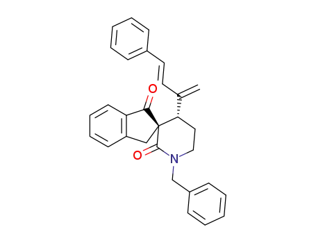 (2R,4'S)-1'-benzyl-4'-((E)-4-phenylbuta-1,3-dien-2-yl)spiro[indene-2,3'-piperidine]-1,2'(3H)-dione