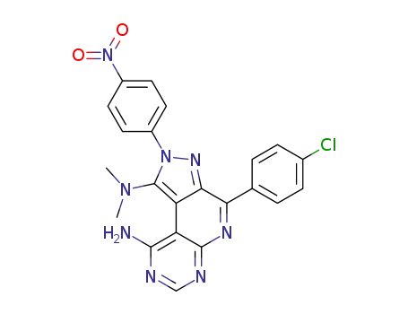 4-(4-chlorophenyl)-2-(4-nitrophenyl)-1-dimethylamino-2H-pyrazolo[4',3':4,5]pyrido-[2,3-d]pyrimidine-9-amine