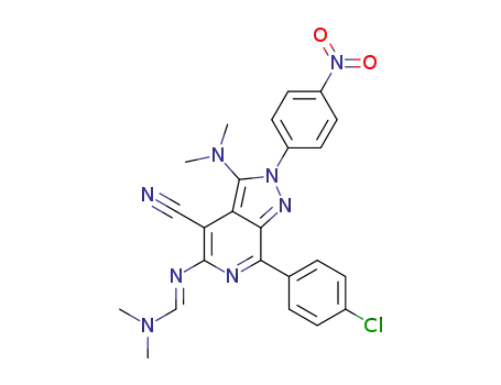 (E)-N'-[7-(4-chlorophenyl)-4-cyano-3-dimethylamino-2-(4-nitrophenyl)-2H-pyrazolo[3,4-c]pyridin-5-yl]-N,N-dimethylformamidine