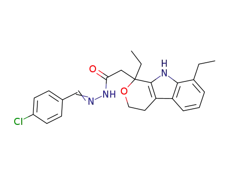 2-(1,8-diethyl-1,3,4,9-tetrahydropyrano[3,4-b]indole-1-yl)acetic acid [(4-chlorophenyl)methylene]hydrazide