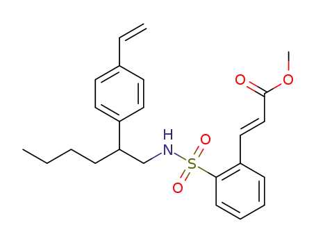 methyl (E)-3-(2-(N-(2-(4-vinylphenyl)hexyl)sulfamoyl)phenyl)acrylate