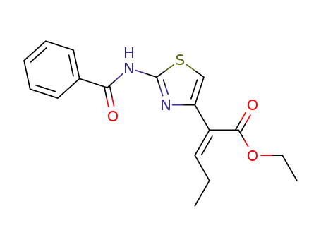 Molecular Structure of 1450899-58-7 (ethyl (Z)-2-(2-benzamidothiazol-4-yl)pent-2-enoate)