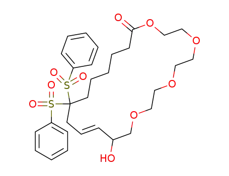 (E)-8,8-bis-(phenylsulfonyl)-12-hydroxy-1,14,17,20-tetraoxacyclodocosan-10-en-2-one