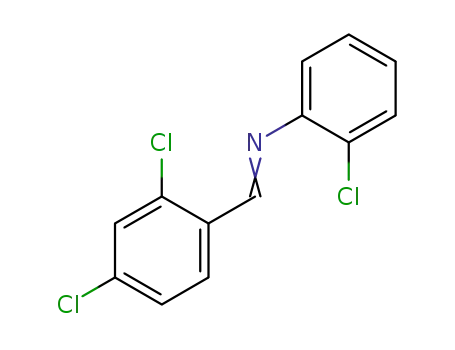 Molecular Structure of 63462-28-2 (Benzenamine, 2-chloro-N-[(2,4-dichlorophenyl)methylene]-)