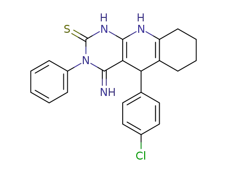 5-(4-chlorophenyl)-3,4,5,6,7,8,9,10-octahydro-4-imino-3-phenylpyrimido[4,5-b]quinoline-2(1H)-thione