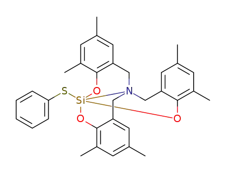 1-thiophenoxysila-2,10,11-trioxa-6-aza-3,4;8,9;12,13-tris(4',6'-dimethylbenzo)[4.4.4.0]tri-cyclotetradecane