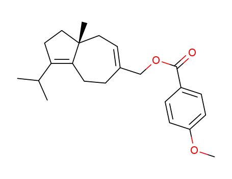 Molecular Structure of 104697-03-2 ([(8aR)-8a-methyl-3-(propan-2-yl)-1,2,4,5,8,8a-hexahydroazulen-6-yl]methyl 4-methoxybenzoate)