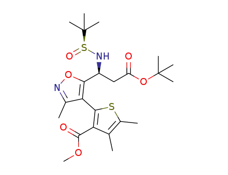 methyl 2-(5-((S)-3-(tert-butoxy)-1-((S)-1,1-dimethylethylsulfinamido)-3-oxopropyl)-3-methylisoxazol-4-yl)-4,5-dimethylthiophene-3-carboxylate