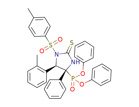 Molecular Structure of 1584736-71-9 (diphenyl ((4R,5R)-4-phenyl-2-thioxo-5-(o-tolyl)-1-tosylimidazolidin-4-yl)phosphonate)