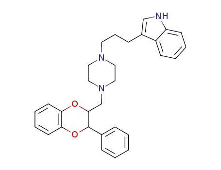 3-(3-(4-((2,3-dihydro-2-phenylbenzo[b][1,4]dioxin-3-yl)-methyl)piperazin-1-yl)propyl)-1H-indole