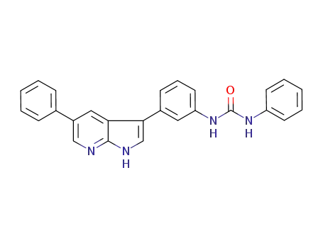 1-(2-fluoro-5-(trifluoromethyl)phenyl)-3-(3-(5-phenyl-1H-pyrrolo[2,3-b]pyridin-3-yl)phenyl)urea