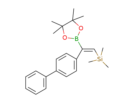 Molecular Structure of 1595282-13-5 ((Z)-(2-([1,1'-biphenyl]-4-yl)-2-(4,4,5,5-tetramethyl-1,3,2-dioxaborolan-2-yl)vinyl)trimethylsilane)
