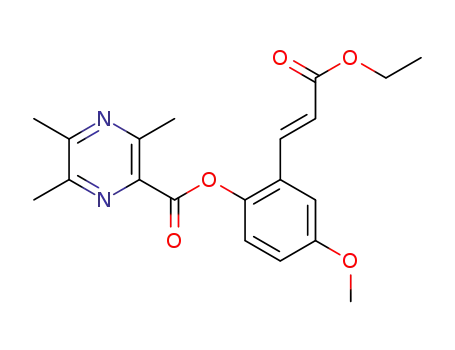 (E)-2-(3-ethoxy-3-oxoprop-1-en-1-yl)-4-methoxyphenyl 3,5,6-trimethylpyrazine-2-carboxylate