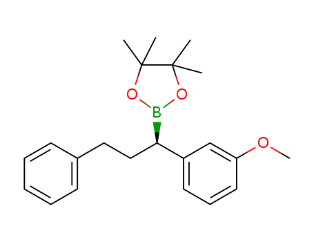 Molecular Structure of 1570510-89-2 ((R)-2-(1-(3-methoxyphenyl)-3-phenylpropyl)-4,4,5,5-tetramethyl-1,3,2-dioxaborolane)