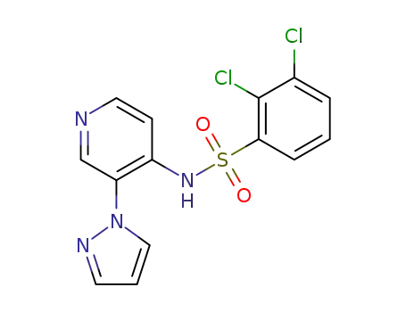 Molecular Structure of 1571072-10-0 (N-(3-(1H-pyrazol-1-yl)pyridin-4-yl)-2,3-dichlorobenzenesulfonamide)