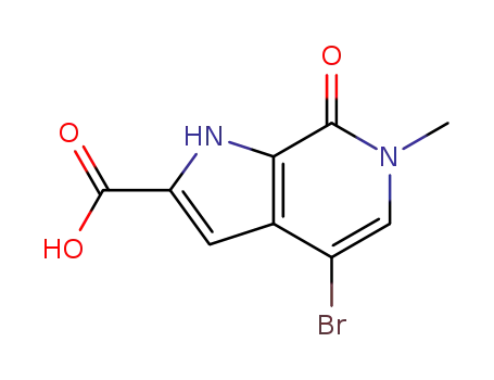 Molecular Structure of 1622303-52-9 (4-bromo-6-methyl-7-oxo-6,7-dihydro-1H-pyrrolo[2,3-c]pyridine-2-carboxylic acid)