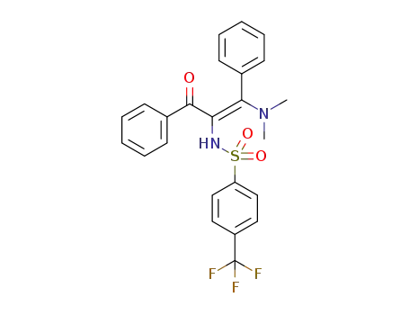 (Z)-N-(1-(dimethylamino)-3-oxo-1,3-diphenylprop-1-en-2-yl)-4-(trifluoromethyl)benzenesulfonamide