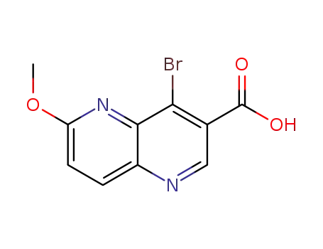 Molecular Structure of 724788-65-2 (4-BroMo-6-Methoxy-[1,5]naphthyridine-3-carboxylic acid)