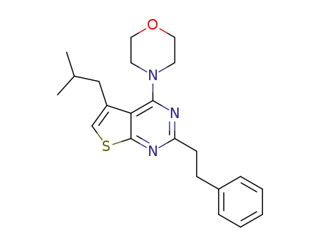 Molecular Structure of 1611471-50-1 (5-(2-methylpropyl)-4-morpholin-4-yl-2-phenethylthieno[2,3-d]pyrimidine)