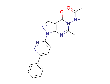 Molecular Structure of 1649475-10-4 (N-[6-methyl-4-oxo-1-(6-phenyl-pyridazin-3-yl)-1,4-dihydropyrazolo[3,4-d]pyrimidin-5-yl]acetamide)