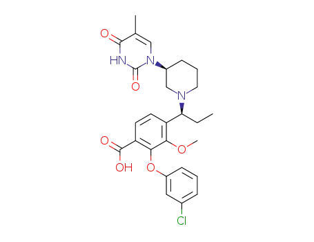 2-(3-chlorophenoxy)-3-methoxy-4-{(1S)-1-[(3S)-3-(5-methyl-2,4-dioxo-3,4-dihydropyrimidin-1(2H)-yl)piperidin-1-yl]propyl}benzoic acid