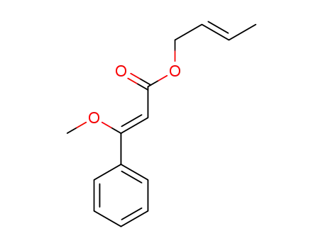 Molecular Structure of 1609974-03-9 ((Z)-(E)-but-2-en-1-yl 3-methoxy-3-phenylacrylate)