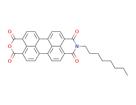 Molecular Structure of 78151-56-1 (N-octyl-3,4:9,10-perylenetetracarboxylic monoanhydride monoimide)