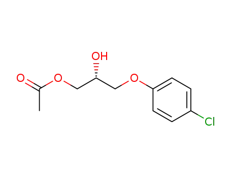 Molecular Structure of 147220-31-3 ((R)-1-acetoxy-3-(4-chlorophenoxy)propan-2-ol)