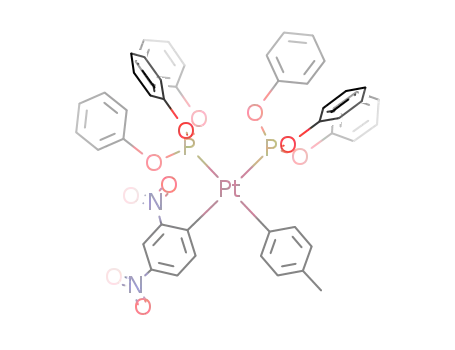 Molecular Structure of 100229-13-8 (cis-(2,4-dinitrophenyl)(4-methylphenyl)bis(triphenylphosphite)platinum(II))