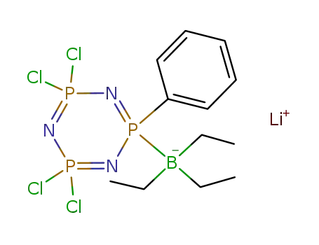 Molecular Structure of 86727-36-8 (lithium (1-phenyl-3,3,5,5-tetrachlorocyclotriphosphazen-1-yl)triethylborate)
