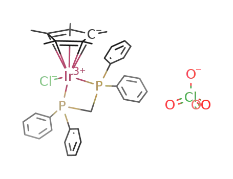 [(η(5)-pentamethylcyclopentadienyl)IrCl(η(2)-bis(diphenylphosphino)methane-P,P)]ClO4
