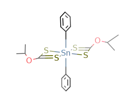 Molecular Structure of 89154-74-5 (6-Oxa-2,4-dithia-3-stannaoctanethioic acid,
7-methyl-3,3-diphenyl-5-thioxo-, O-(1-methylethyl) ester)